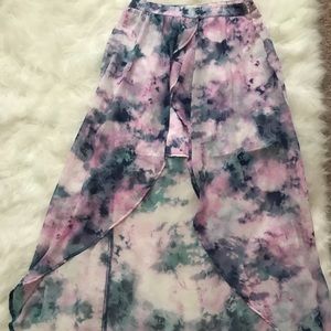 High low floral skirt